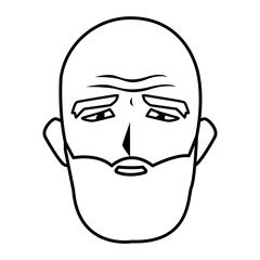 Grandfather head cartoon vector design icon