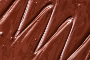 Zigzag molten chocolate background. The texture of liquid chocolate.