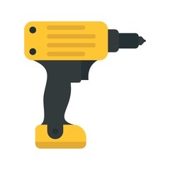 Electric wireless drill icon. Flat illustration of electric wireless drill vector icon for web design