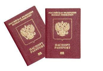 Passports on white background
