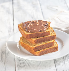Sliced pumpkin bread