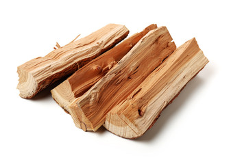 Pile of firewood isolated on a white background