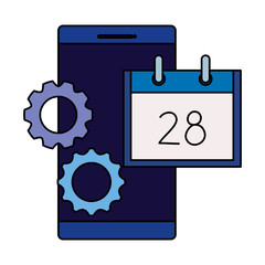 social media marketing with smartphone and icons vector illustration design