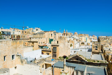 Fototapeta na wymiar Landscape of Valletta with old buildings