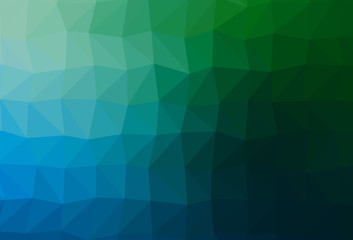 Dark Blue, Green vector shining triangular template.