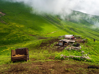 Small dairy farm in the mountains of Dilijan national park, Armenia