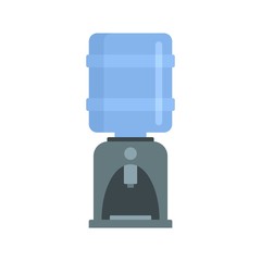 Office water dispenser icon. Flat illustration of office water dispenser vector icon for web design