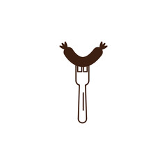 sausage oktoberfest celebration isolated icon