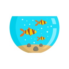 Goldfish aquarium icon. Flat illustration of goldfish aquarium vector icon for web design