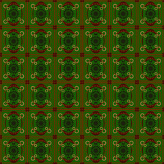 green traditional patterns geometric