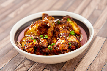 fried chicken wings on table