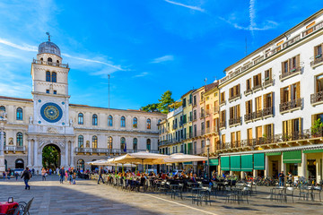 Piazza dei Signori and Torre dell'Orologio (Clock Tower) in Padua (Padova), Veneto, Italy