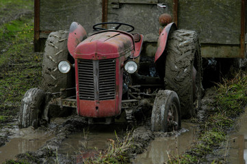 old tractor in field