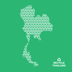 Thailand map made from recycling symbol. Environmental concept