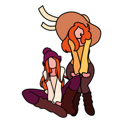 Isolated women friends vector design icon