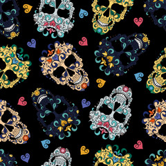 seamless pattern with flowers and butterflies