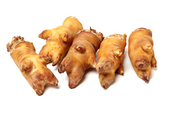 fresh pig trotter on white background 