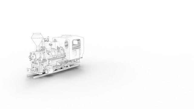 recommend clip art: 3d rendering of a locomotive isolated in white studio background
