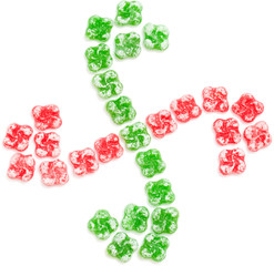 hard candy in the shape of lauburu, Basque cross