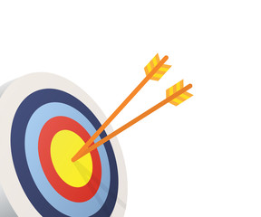 Target with an arrow flat icon concept market goal vector picture image. Concept target market.