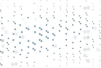 Light BLUE vector background with xmas snowflakes.