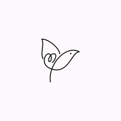 Bird Logo vector line outline monoline