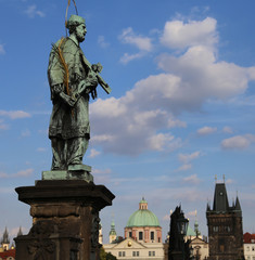 Fototapeta na wymiar statue of John of Nepomuk in Prague