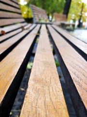 Fototapeta na wymiar wooden plank in the park