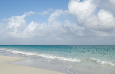 Fototapeta na wymiar Beautiful simple serene beach scene background