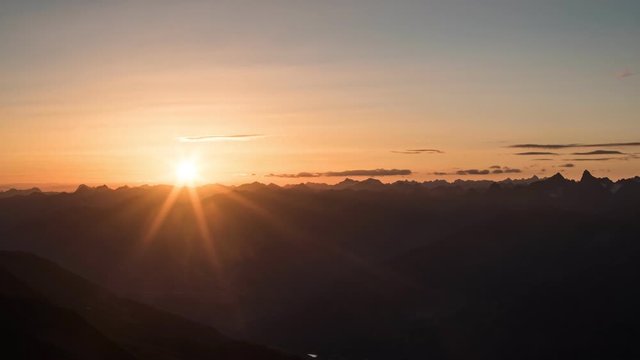 sunrise time lapse above kaunergrat pitztal oetztal austria