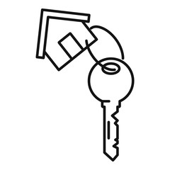 House key mortgage icon. Outline house key mortgage vector icon for web design isolated on white background
