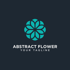 Circle Abstract Flower Logo Design Template