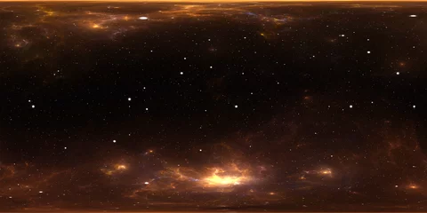 360-Grad-Sternsystem und Gasnebel. Panorama, Umgebung 360 HDRI-Karte. Gleichwinklige Projektion, sphärisches Panorama. Hintergrund der virtuellen Realität. © Peter Jurik