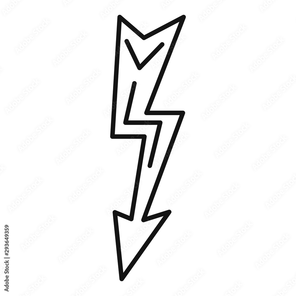 Canvas Prints thunderbolt icon. outline thunderbolt vector icon for web design isolated on white background