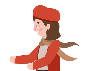 cute little girl with autumn clothes