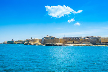 Landscape with old Fort Rinella, Kalkara, Malta