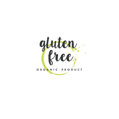 Gluten free natural product icons and elements collection for food market, ecommerce, organic products promotion, healthy life and premium quality food and drink.