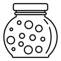 Glass jam jar icon. Outline glass jam jar vector icon for web design isolated on white background