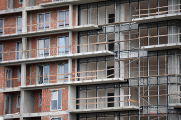 Fototapeta premium New apartments or flats of concrete being built in Europe