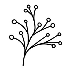 autumn branch with seeds seasonal icon