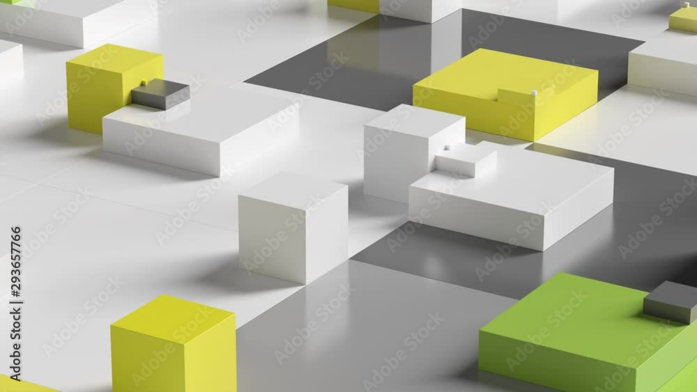 Aufkleber abstract 3d render background made of rectangular shapes. simple geometric forms. loopable sequence.