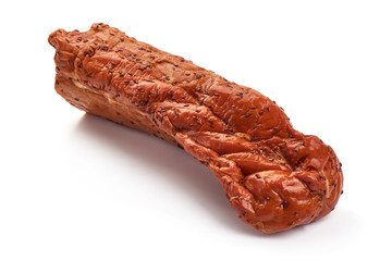 Smoked Pork Loin, isolated on white background