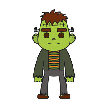 little boy with frankenstein costume character
