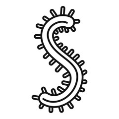 Worm bacteria icon. Outline worm bacteria vector icon for web design isolated on white background