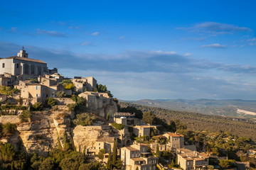 Fototapeta premium View at Gordes, Vaucluse, Provence-Alpes-Cote d'Azur, France, Europe