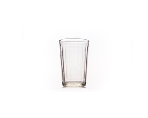 Empty soviet faceted glass on white