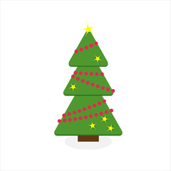 Colorful cartoon Christmas tree. Modern different flat design. Vector illustrations