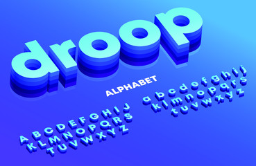 Isometric font, 3D effect.font design, alphabet letters  vector illustration