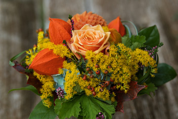 Colorful autumn flowers bouquet
