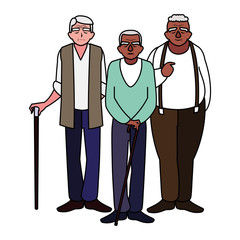 Grandfathers cartoons vector design icon
